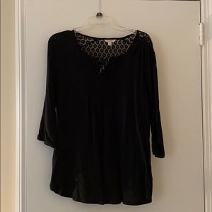 Black Lace Detail Blouse